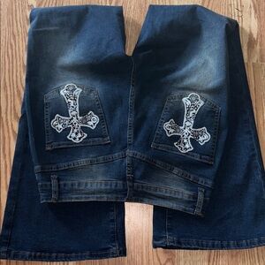ROMWE Dark Blue Denim Jeans